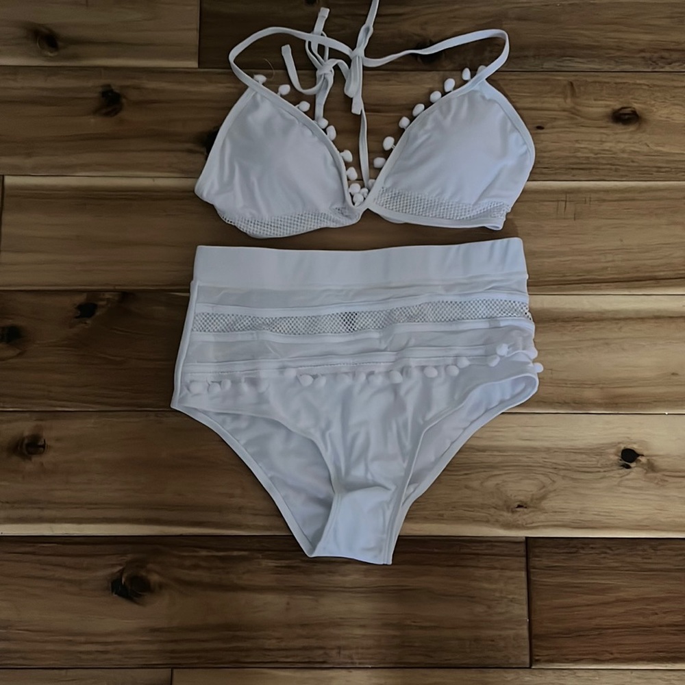White high waisted bathing suit